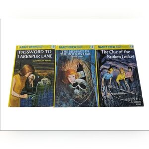 Set Of 3 Vintage 1990s Editions Hardcover Nancy Drew Mystery Stories 10, 11 & 12